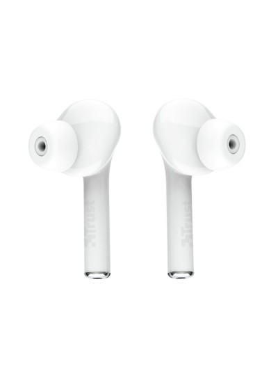 Auricular trust nika inalambrico bluetooth con estuche de carga color blanco