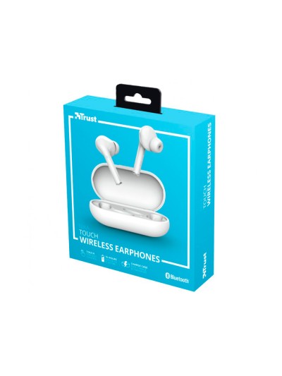 Auricular trust nika inalambrico bluetooth con estuche de carga color blanco