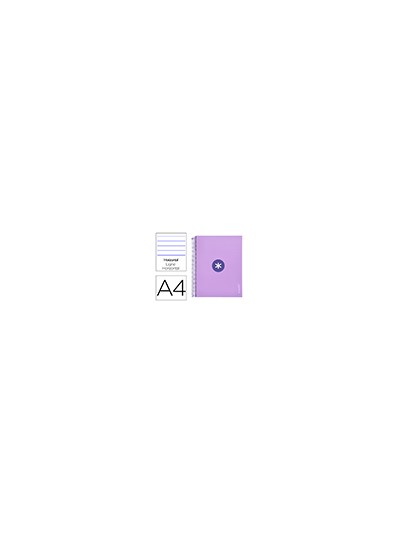 Cuaderno espiral a4 micro antartik tapa forrada 120h 90 gr horizontal 5 bandas 4 taladros color lavanda