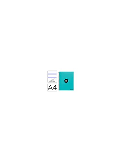 Cuaderno espiral a4 micro antartik tapa forrada 120h 90 gr horizontal 5 bandas 4 taladores color menta