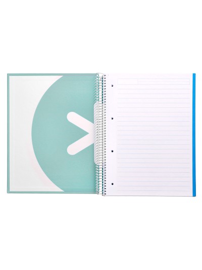 Cuaderno espiral a4 micro antartik tapa forrada 120h 90 gr horizontal 5 bandas 4 taladores color menta