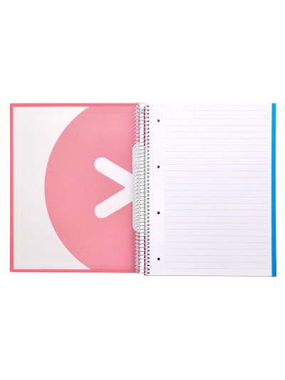 Cuaderno espiral a4 micro antartik tapa forrada 120h 90 gr horizontal 5 bandas 4 taladros color coral