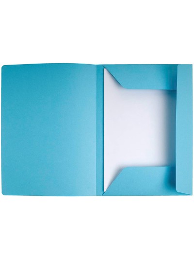 Subcarpeta cartulina con 3 solapas exacompta din a4 impresa azul claro 210 gr