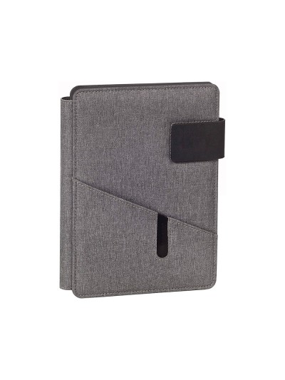 Carpeta portafolios carchivo venture din a5 con cuaderno y soporte smartphone color gris