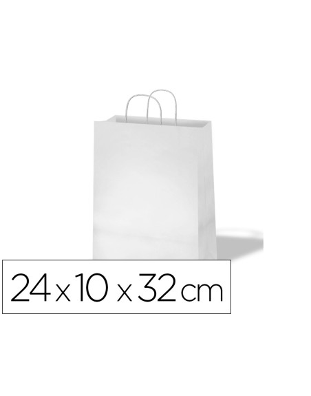 Bolsa kraft basika celulosa blanco 90 gr asa retorcida tamaño /'s/' 240x100x320 mm