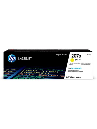 Toner hp 207x color laserjet pro m282nw / m283fdn / m283fdw amarillo 2.450 paginas