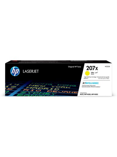 Toner hp 207x color laserjet pro m282nw / m283fdn / m283fdw amarillo 2.450 paginas