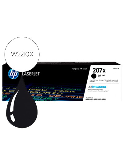 Toner hp 207x color laserjet pro m282nw / m283fdn / m283fdw negro 3.150 paginas
