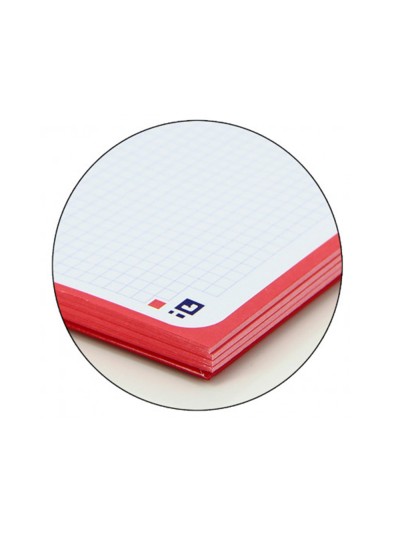 Recambio color 1 oxford din a4+ 80 hojas 90 gr cuadro 5 mm 4 taladros color rojo