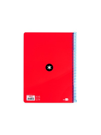 Cuaderno espiral a4 antartik tapa dura 80h 90gr cuadro 4mm con margen color rojo