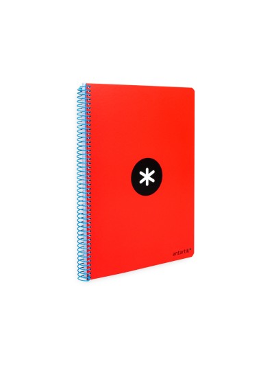 Cuaderno espiral a4 antartik tapa dura 80h 90gr cuadro 4mm con margen color rojo