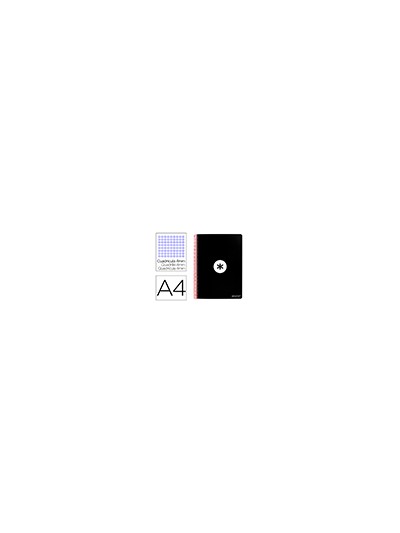 Cuaderno espiral a4 antartik tapa dura 80h 90gr cuadro 4mm con margen color negro