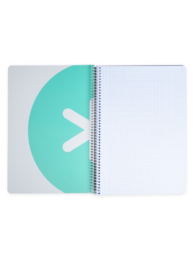 Cuaderno espiral a4 antartik tapa dura 80h 90gr cuadro 4mm con margen color menta