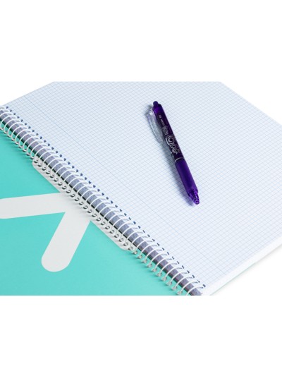Cuaderno espiral a4 antartik tapa dura 80h 90gr cuadro 4mm con margen color menta
