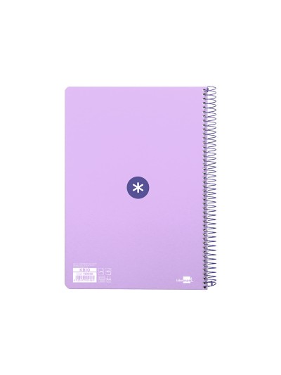 Cuaderno espiral a4 antartik tapa dura 80h 90gr cuadro 4mm con margen color lavanda
