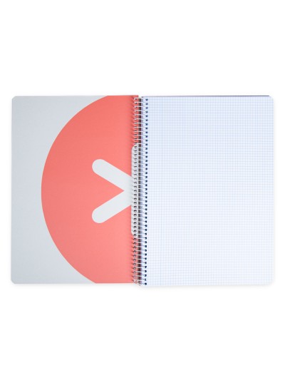 Cuaderno espiral a4 antartik tapa dura 80h 90gr cuadro 4mm con margen color coral