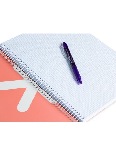 Cuaderno espiral a4 antartik tapa dura 80h 90gr cuadro 4mm con margen color coral