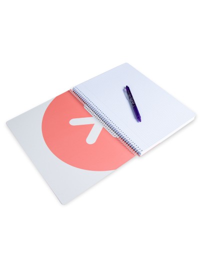 Cuaderno espiral a4 antartik tapa dura 80h 90gr cuadro 4mm con margen color coral
