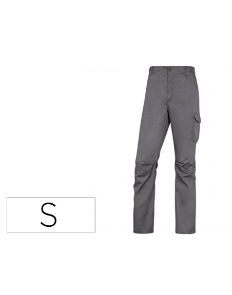 Pantalon de trabajo deltaplus cintura elastica 5 bolsillos color gris / negro talla s