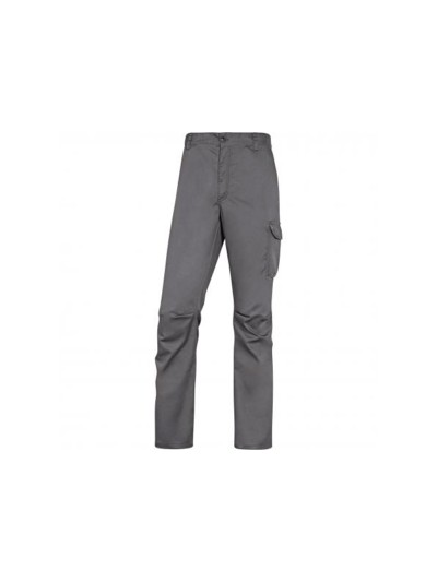 Pantalon de trabajo deltaplus cintura elastica 5 bolsillos color gris / negro talla s