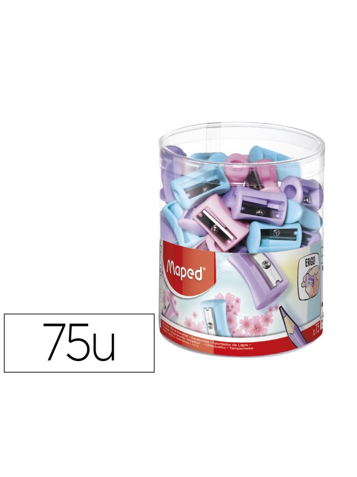 Sacapuntas maped plastico vivo 1 uso colores pastel surtidos Sacapuntas maped plastico vivo 1 uso colores pastel surtidos