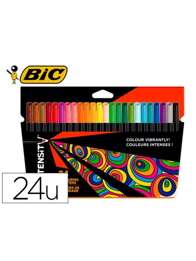 Rotulador bic intensity estuche de 24 colores surtidos