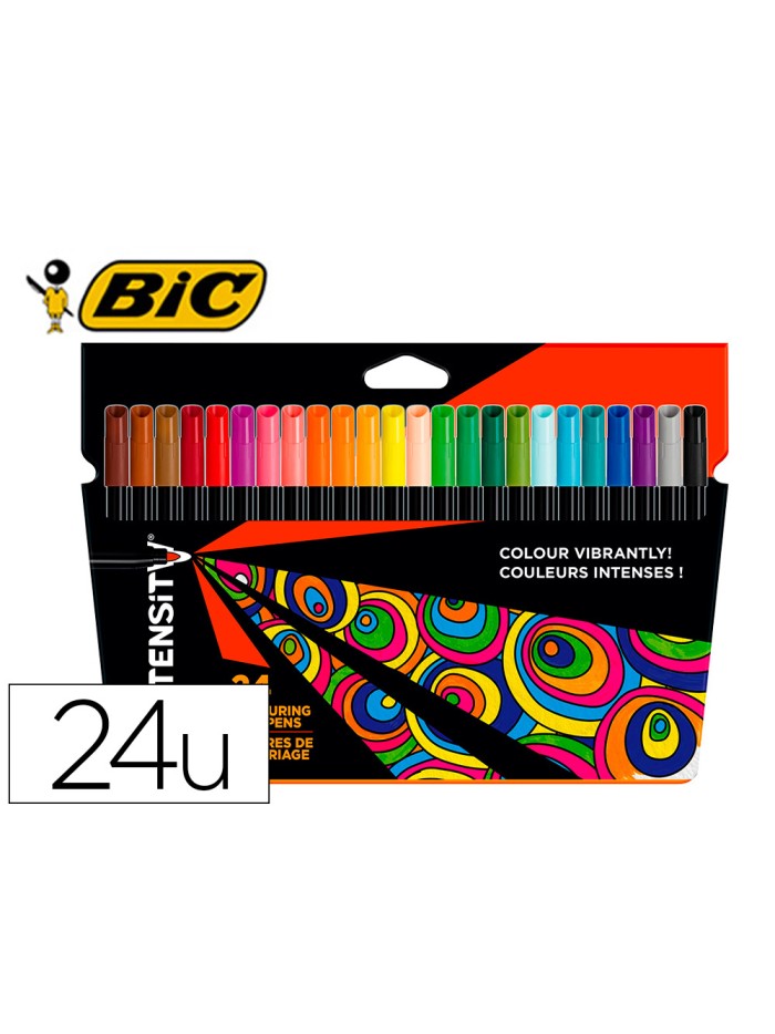 Rotulador bic intensity estuche de 24 colores surtidos Rotulador bic intensity estuche de 24 colores surtidos