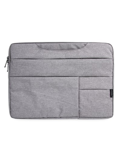 Funda para portatil q-connect 15,6/' con asas retractiles cremallera 3 bolsillos exteriores gris