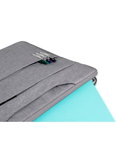 Funda para portatil q-connect 15,6/' con asas retractiles cremallera 3 bolsillos exteriores gris
