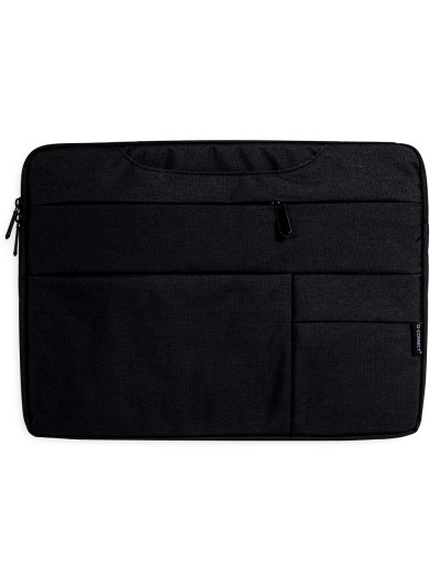Funda para portatil q-connect 15,6/' con asas retractiles cremallera 3 bolsillos exteriores negro