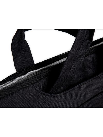Funda para portatil q-connect 15,6/' con asas retractiles cremallera 3 bolsillos exteriores negro