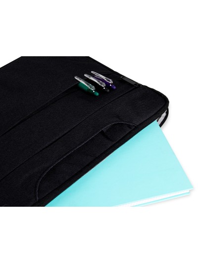 Funda para portatil q-connect 15,6/' con asas retractiles cremallera 3 bolsillos exteriores negro