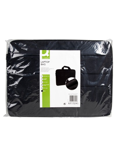 Funda para portatil q-connect 15,6/' con asas retractiles cremallera 3 bolsillos exteriores negro