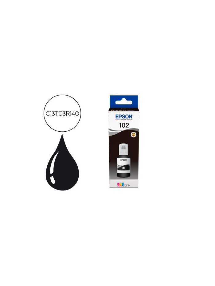 Tinta epson ecotank 102 et-2700 / 2750 / 3700 / 3750 / 4750 bote de 127 ml negro 7.500 pag Tinta epson ecotank 102 et-2700 / 2750 / 3700 / 3750 / 4750 bote de 127 ml negro 7.500 pag