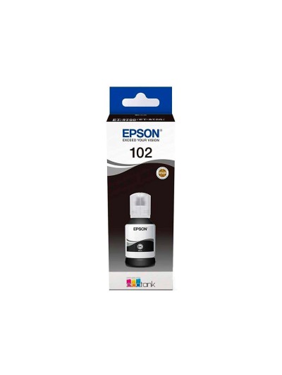 Tinta epson ecotank 102 et-2700 / 2750 / 3700 / 3750 / 4750 bote de 127 ml negro 7.500 pag