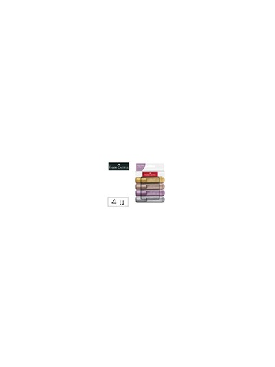Rotulador faber fluorescente texliner 46 color metalico estuche 4 unidades colores surtidos