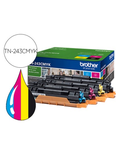 Toner brother tn243cmyk dcp-l3510cdw / hl-l3270cdw / mfc-l3710cw multipack negro amarillo magenta cian 1000