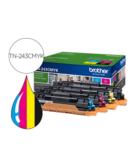 Toner brother tn243cmyk dcp-l3510cdw / hl-l3270cdw / mfc-l3710cw multipack negro amarillo magenta cian 1000