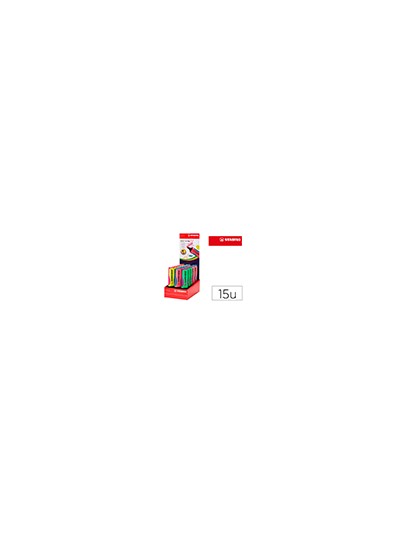 Rotulador stabilo boss splash 75 expositor sobremesa de 15 unidades colores surtidos