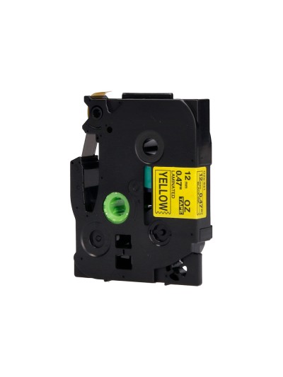 Cinta q-connect tze-631 amarillo-negro 12mm longitud 8 mt