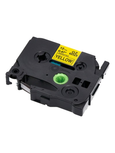 Cinta q-connect tze-631 amarillo-negro 12mm longitud 8 mt