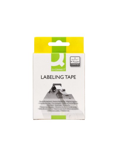 Cinta q-connect tze-631 amarillo-negro 12mm longitud 8 mt
