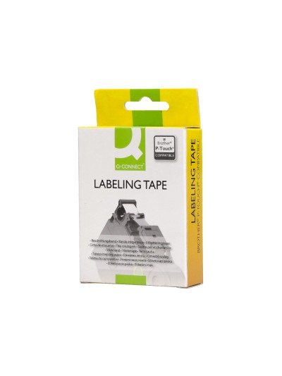 Cinta q-connect tze-631 amarillo-negro 12mm longitud 8 mt