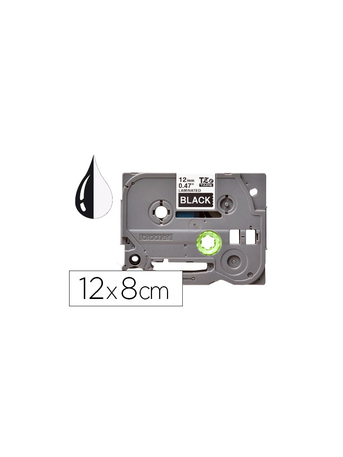Cinta q-connect tze-335 negro-blanco 12mm longitud 8mt Cinta q-connect tze-335 negro-blanco 12mm longitud 8mt
