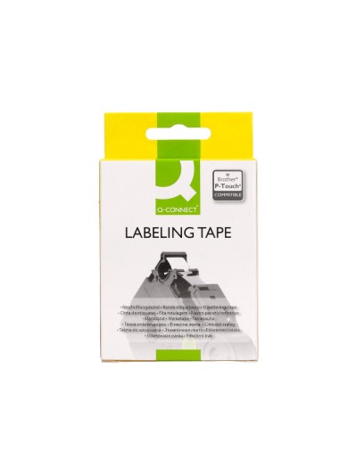 Cinta q-connect tze-251 blanco-negro 24mm longitud 8 mt