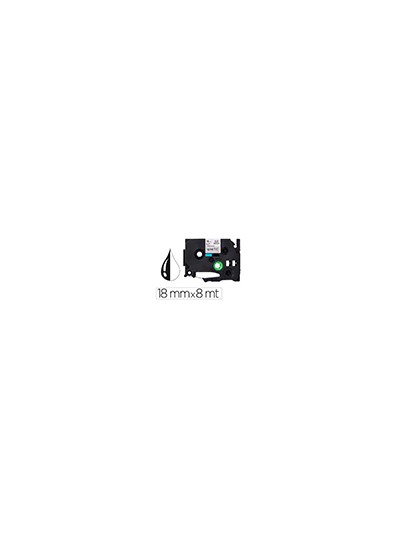 Cinta q-connect tze-241 blanco-negro 18mm longitud 8 mt
