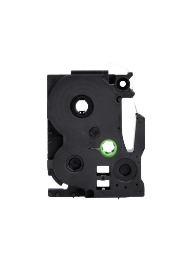 Cinta q-connect tze-241 blanco-negro 18mm longitud 8 mt