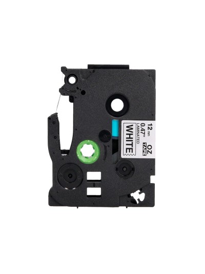 Cinta q-connect tze-231 blanco-negro 12mm longitud 8 mt