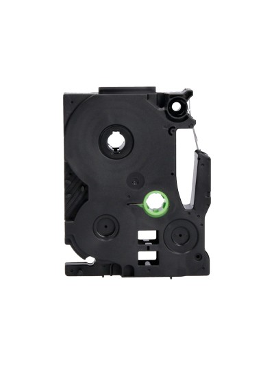 Cinta q-connect tze-211 blanco-negro 6mm longitud 8 mt