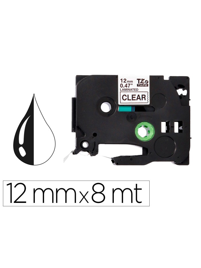 Cinta q-connect tze-131 transparente-negro 12mm longitud 8 mt Cinta q-connect tze-131 transparente-negro 12mm longitud 8 mt